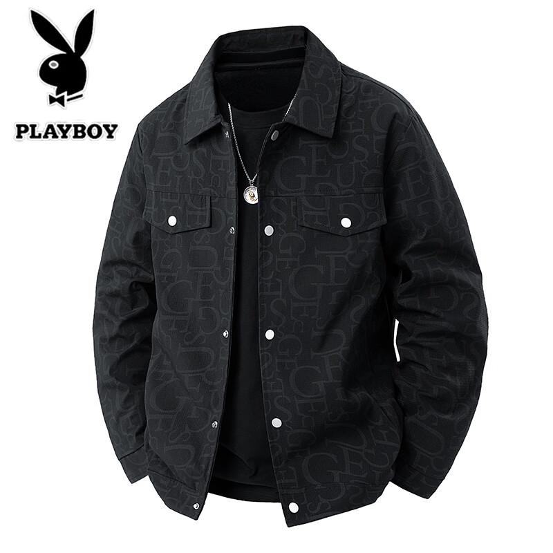 PLAYBOY Men's American Retro Lapel Workwear Jacket