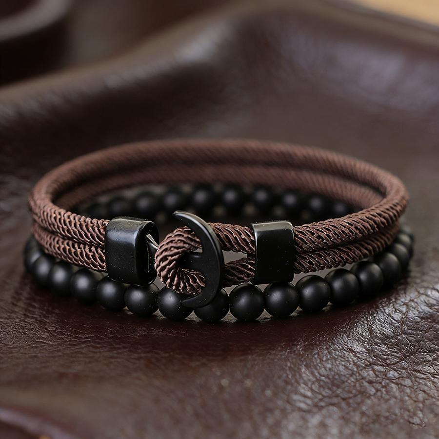 2026 New 2Pcs Men Bracelet Set Selected High Quality 4mm Rope No Fading Or Deforming 6 Colors Available Leisure Accessories