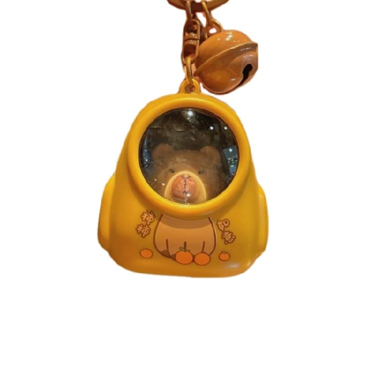 

Cartoon Space Capsule Capybaras Keyring Schoolbag Pendant Trinket Animal Night Light Keyring Handmade Friend Gift