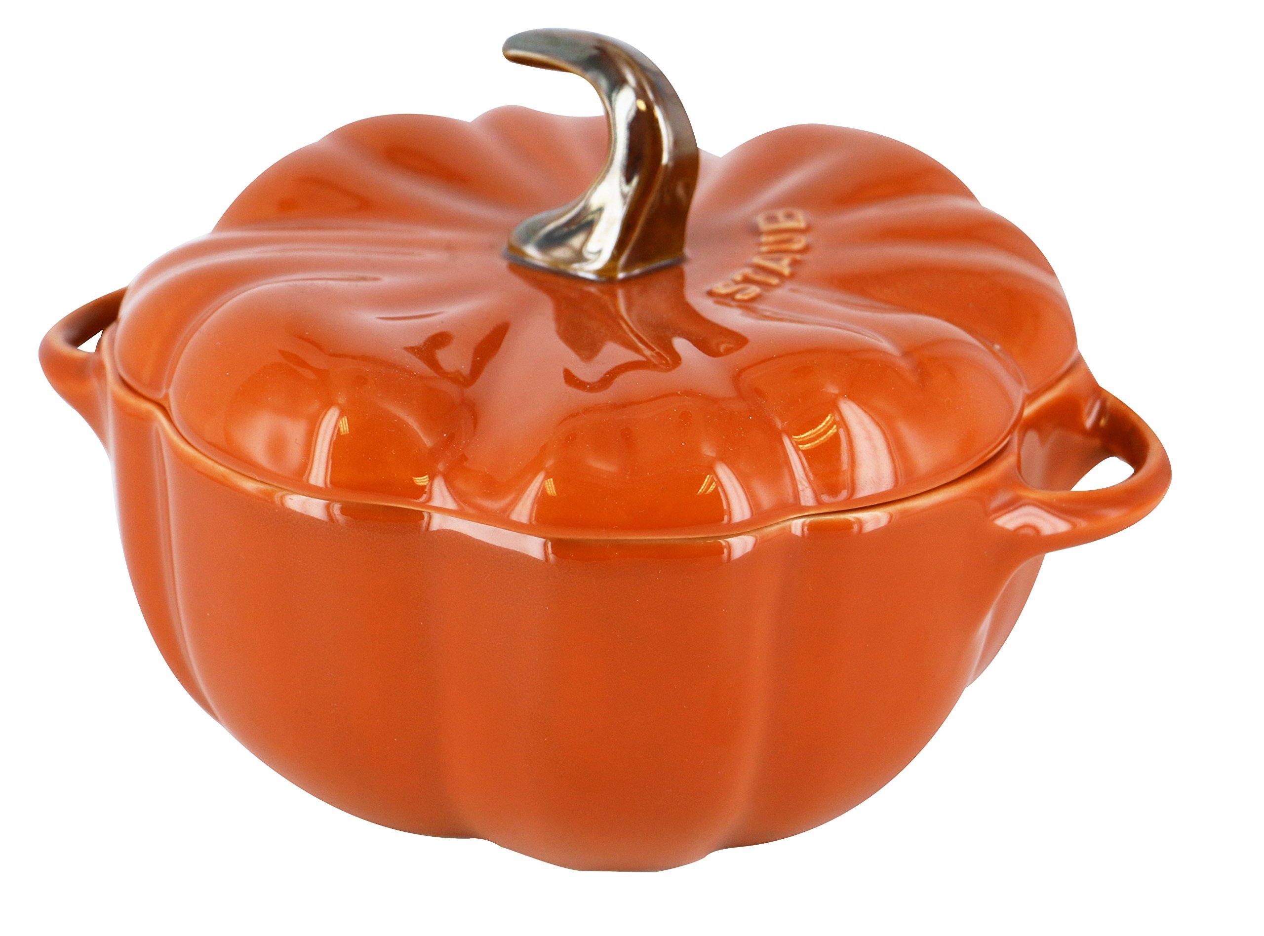 

Staub Pumpkin Cocotte 13cm Ceramic Heat-Resistant Storage Container, Microwave-Safe [Official Japanese Product] La Cocotte Special Shape 40511-555