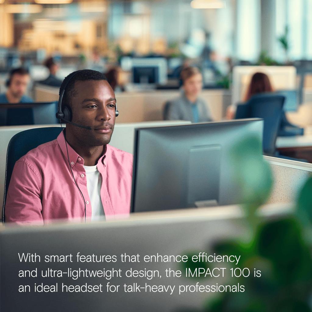 EPOS IMPACT 100 UC Stereo Headset Universal Noise USB UC Professional Soft Ear Black USB-C+A - Communication, Cancelling, Lightweight, Adapter,