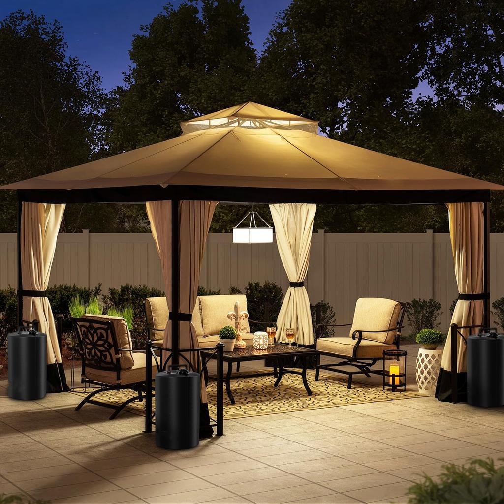 Hunenoru Tent Weight Water Filling Type 20kg Set of 4 Tarp Tent Weight 20L Sand Filling Type Weight for Tarp Tent Multi Weight One Touch Tent Compact