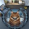 Winter Forest Feline Round Area Rug Under Office Chairs Bedroom Living Room Home Decor