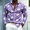 2026 Nuova Camicia da Uomo Stile Europeo e Americano Camicia Floreale Rosa Rossa Uomo Slim Fit Manica Lunga Stile Casual da Vacanza