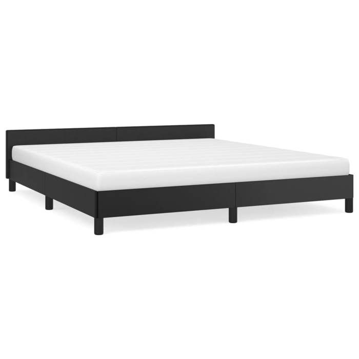 VidaXL Bed Frames with Headboard Slat Base Upholstered Bed Slat Frame Double Bed Adult Bedroom Interior Black 347507