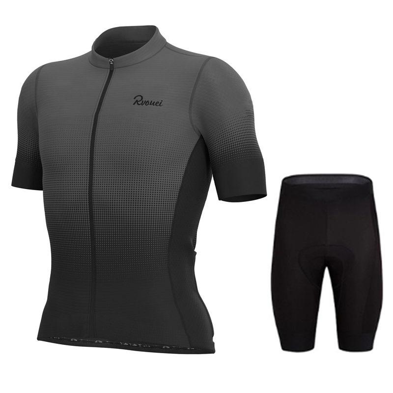 Rvouei Team Cycling Jersey Set Summer Bicycle Suit Quick Drying Bib Shorts Clothes Mtb Maillot Ropa Ciclismo Mountain Bike Wear