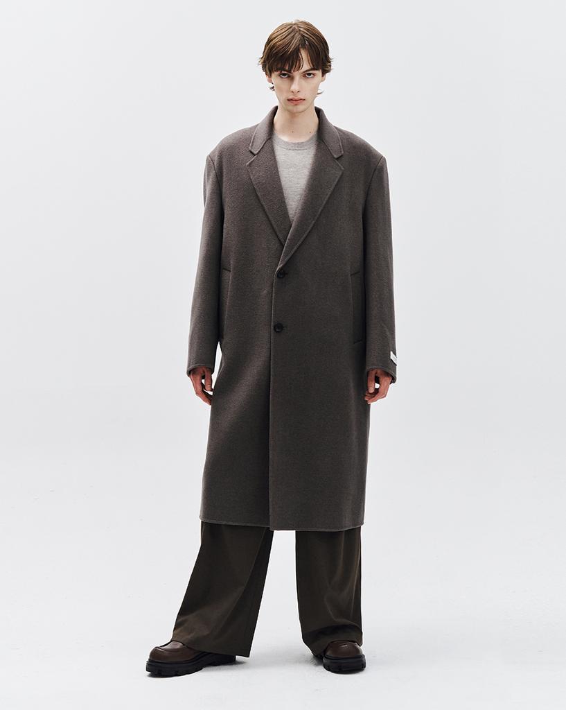 Ziosongzio Two-Button Single Handmade Coat Brown Zh5Ct516Br