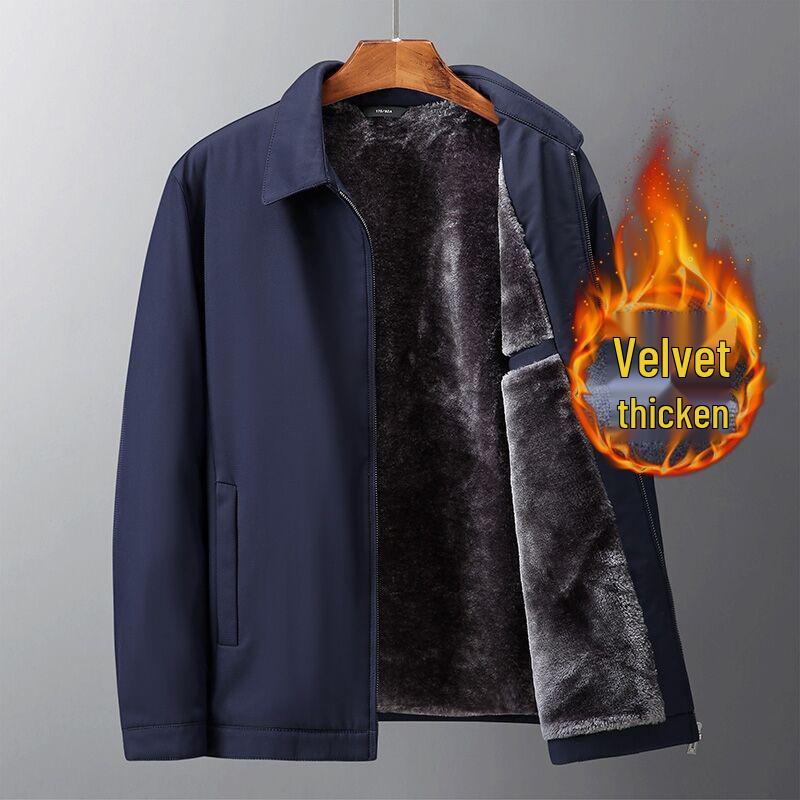 

Thick Fleece-Lined Corduroy Jacket for Middle-Aged Men - Warm Winter Coat 170 (100-115 lbs)