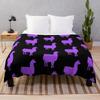 Cartoon Llama Flannel Throw Blanket Cute Kawaii Wild Animals for Bed Sofa Couch King Queen Full Size Super Soft Lightweight Warm