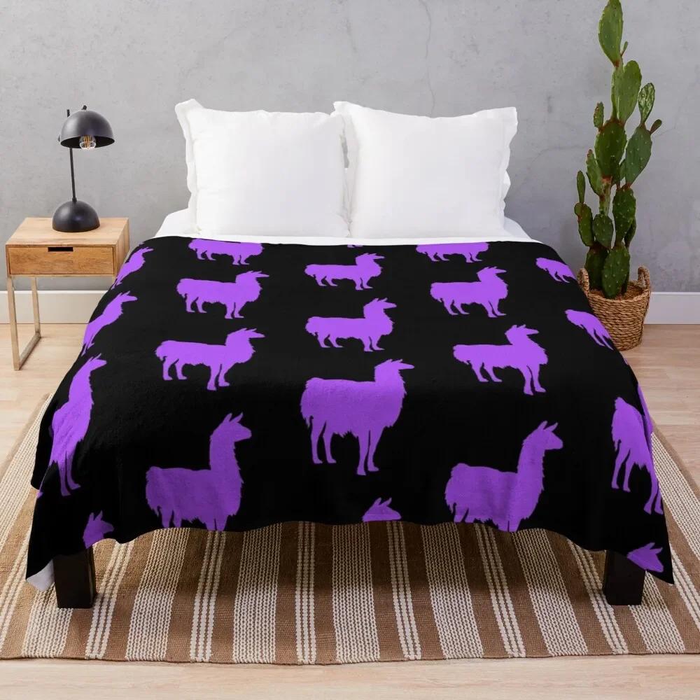 Cartoon Llama Flannel Throw Blanket Cute Kawaii Wild Animals for Bed Sofa Couch King Queen Full Size Super Soft Lightweight Warm