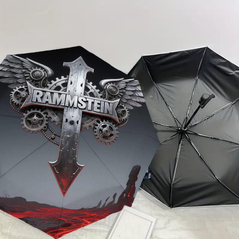 1PC RAMMSTEIN CROSS Umbrella-8-Rib Reinforced, Automatic Open, Lightweight & Durable, Cute Fashion Accessory for Outdoor-K1310