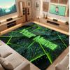 City Cyberpunk Theme Crystal Velvet Floor Rug Personalized Custom Name Text Warm Carpet Home Decoration