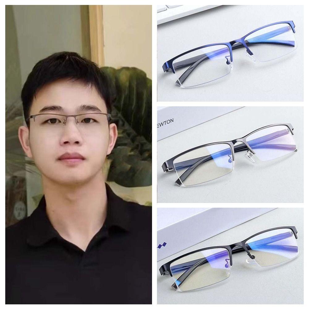 Zinc Zinc Alloy Half-frame Business Myopia Glasses PC Men Reading Eyewear Office Anti Blu-ray Glasses  Women