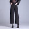 Slimming Cashmere Wool Pants: High-Waist, Wide-Leg, Petite, Plus Velvet, Straight-Leg Flannel for Autumn/Winter 2026