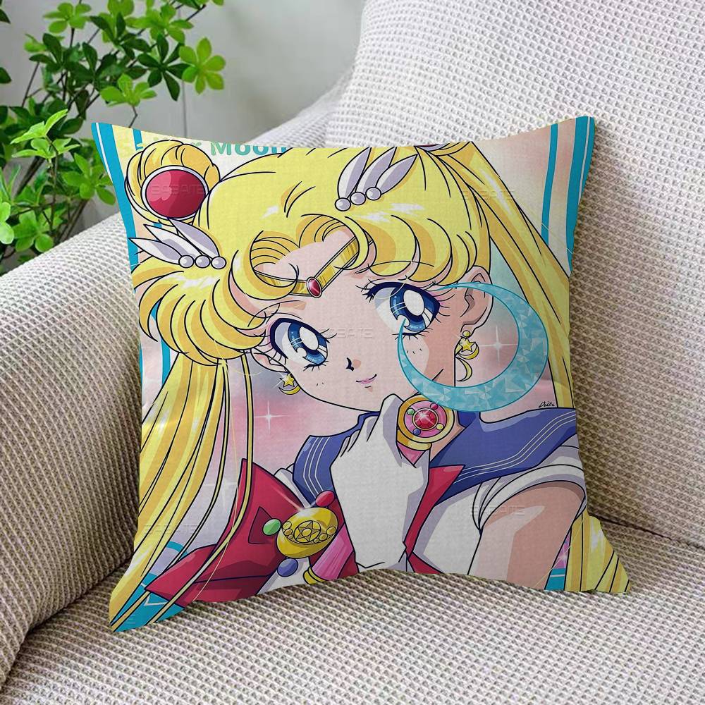 Lovely S-Sailor M-Moon Pillow Gift Home Office Decoration Bedroom Sofa Car Cushion Cover Case 45X45