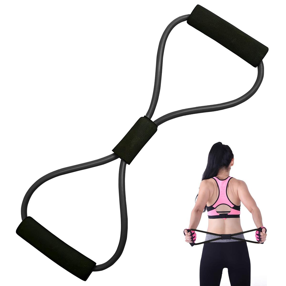 

Yoga Resistance Bands Elastic Sports Exercise Puller 8-shaped Chest Expander Pilates Gym Fitness Equipment Strength Training чорний