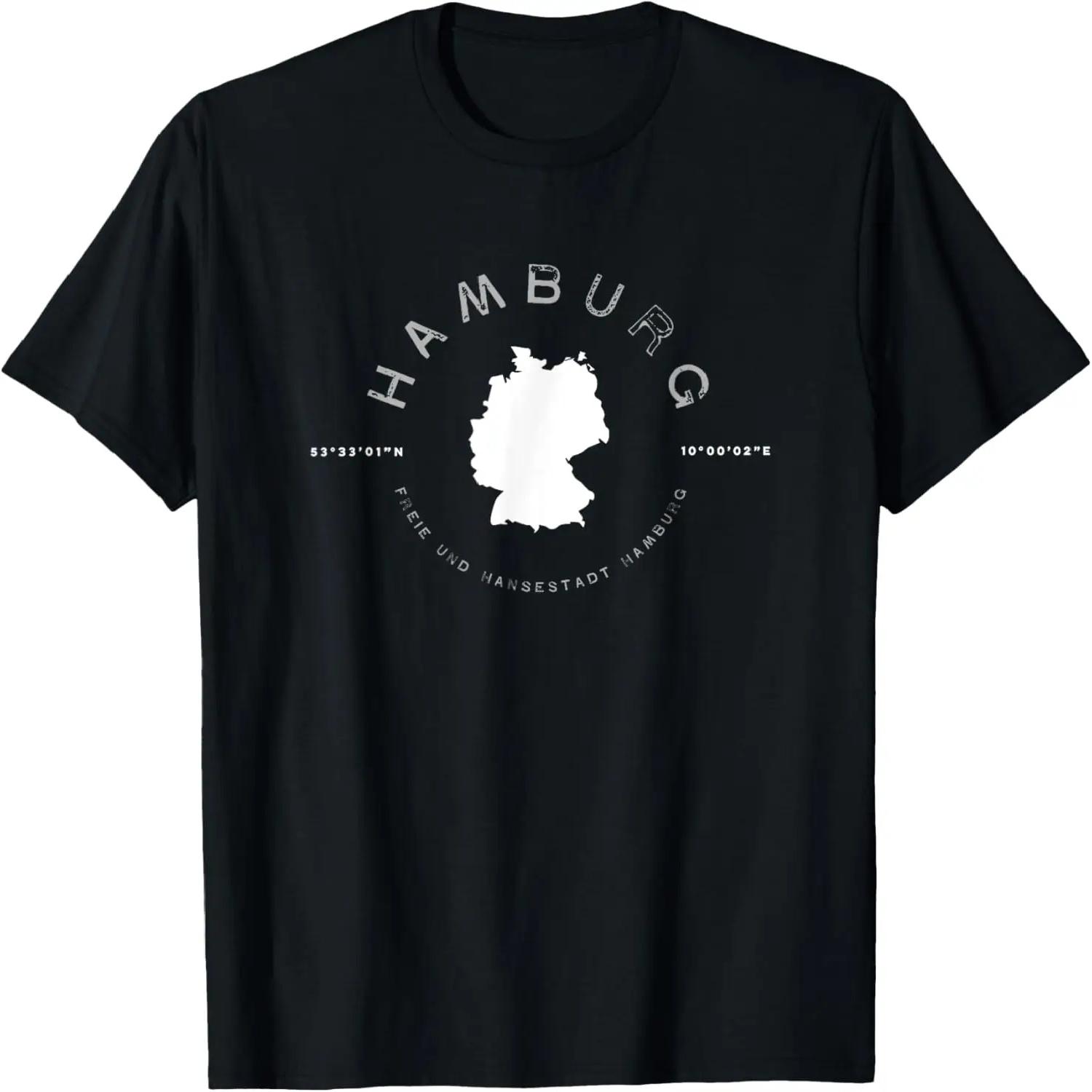 Гамбург Германия Ретро Винтажная Графическая Футболка S