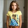 Cat Pattern T-shirt, Fashionable Children's Cartoon Top