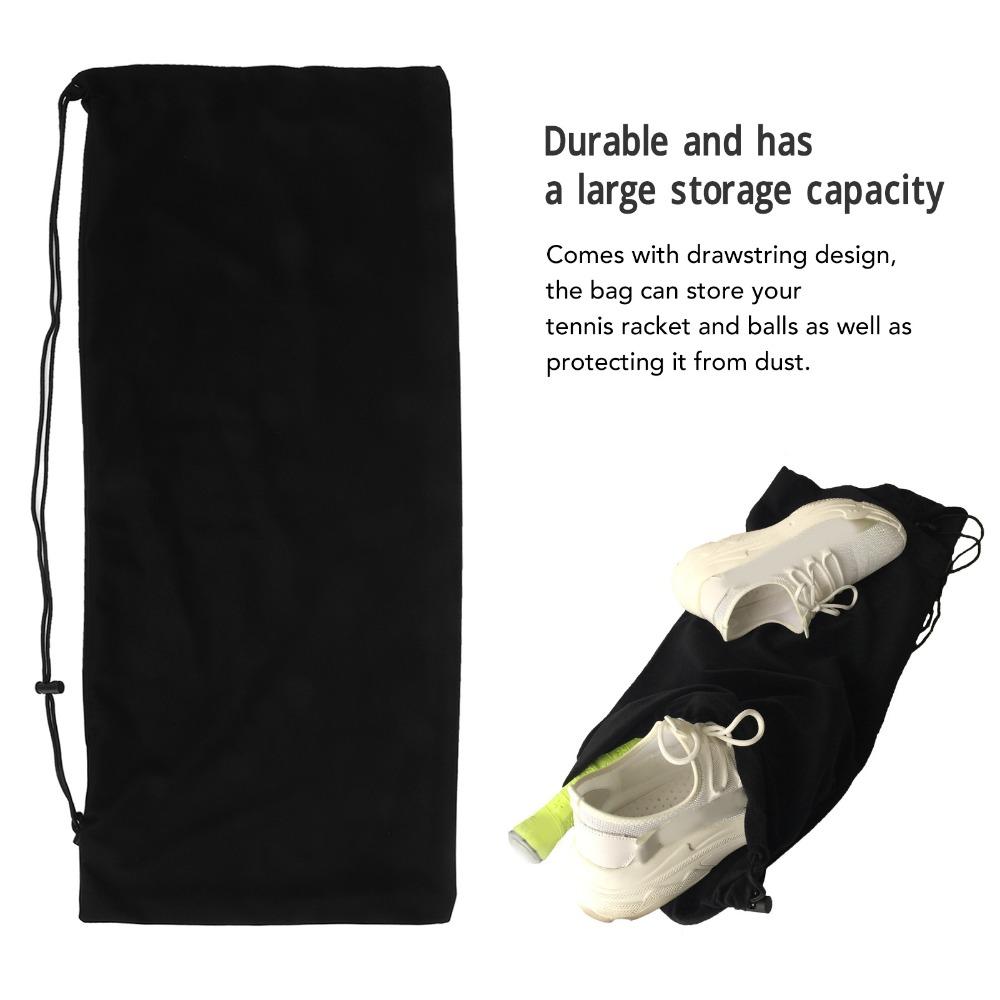 Adjustable Shoulder Strap Tennis Racket Storage Bag Soft Supple Drawstring Bag  Unisex