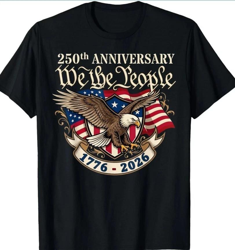 American 250th Anniversary USA Flag 4th of July Unisex T-Shirt All Sizes S разноцветный