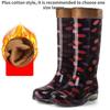 Water Shoes Women's Rain Boots Long Tube Ladies Fashion Rain Boots Waterproof Non-slip Medium and High Rubber Boots Work Boots