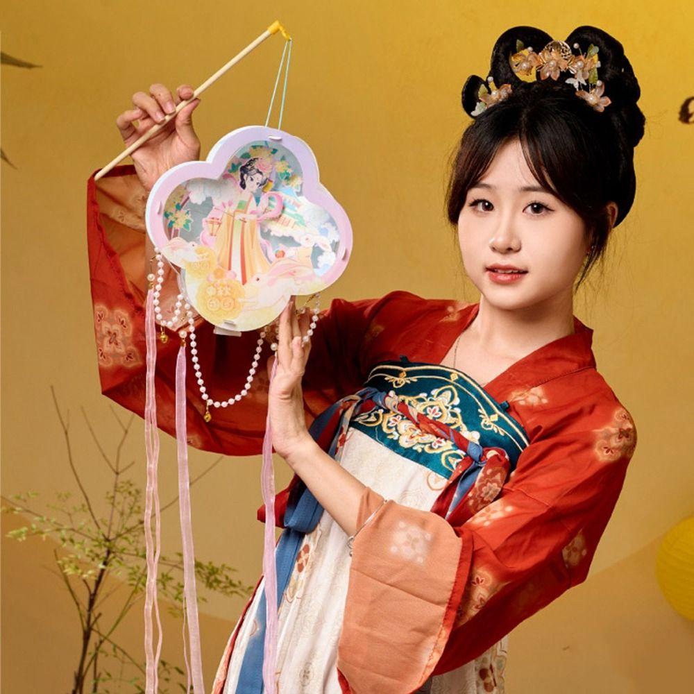 Handmade Handheld Rabbit Lantern Chinese Style DIY Material Bag  Dancing Props