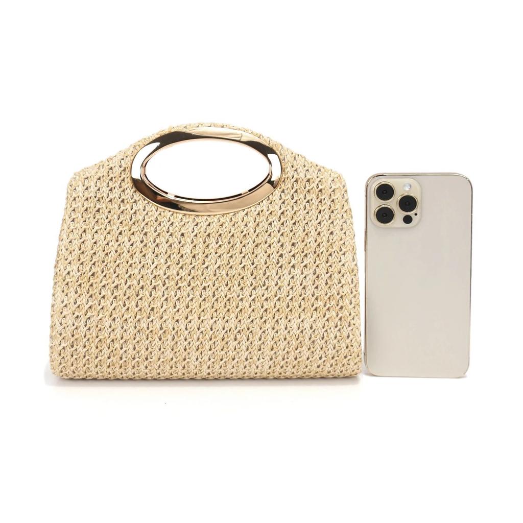 Ladies Straw Handbag Evening Bags Pearl Flip Cover Cosmetic Bag Beach Holiday Essential Handheld Envelope Clutch Handbags