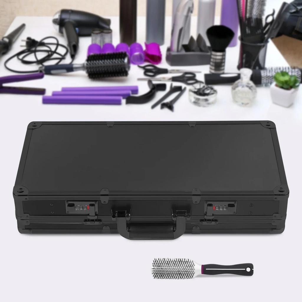 Hairdressing Tool Kit Barber Travel Organizer Tool Box Salon Clipper Trimmer Holder Organizer Box with Shoulder Strap & Lock