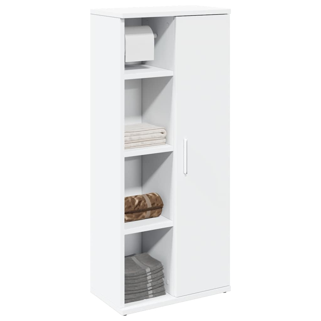 Vidaxl Szafka Łazienkowa Z Uchwyty Na Rolki Biała 39X22X90 Cm