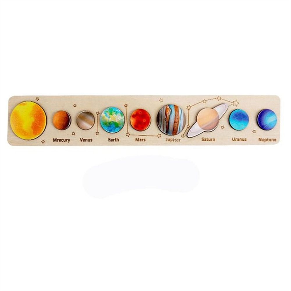Matching Science Children Boy Girl Solar System Puzzle Jigsaw Tray Wooden Puzzle Planet Puzzles