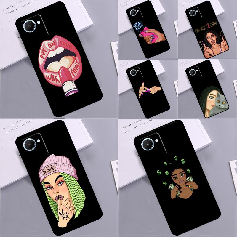 Cool Bad Girl For Realme 13 12 10 11 14 Pro Plus GT 6T 6 5 GT7 Pro C55 C51 C21Y C25S C75 C61 C53 C67 Case