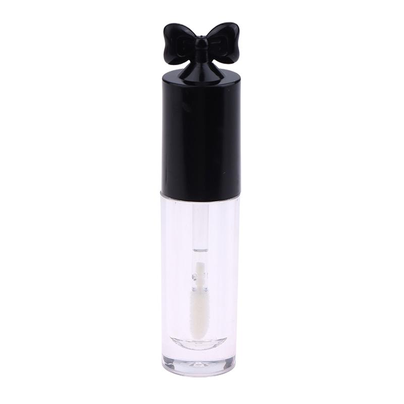 Cute Creative Bow Shape Lip Gloss Tubes Clear Empty DIY Cylindrical Lip Balm Tubes 2.5ml With Wand Refillable Lipstick Bottle