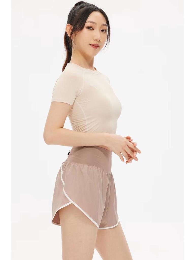 2023 Women's Quick-Dry High-Waist Running Shorts with Phone Pocket and Anti-Exposure Feature