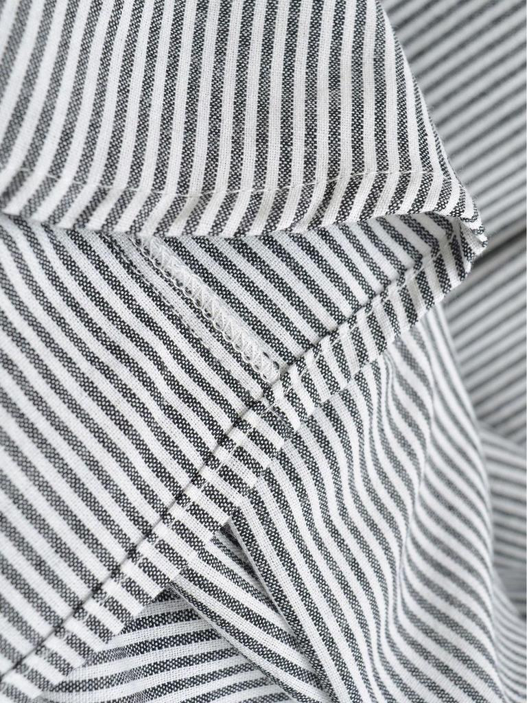 Women's Retro Striped Long Sleeve Lapel Shirt - Casual, Loose Fit for Spring and Autumn