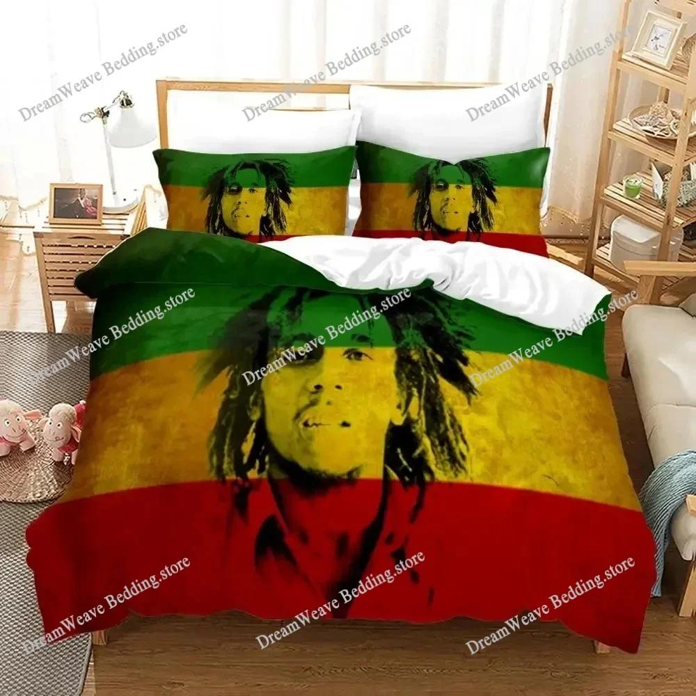 3D Print Bob Marley Duvet Cover Sets Music Legends Jamaica Singer Comfortable Bedspreads Queen King Size Polyester Bedding Sets9