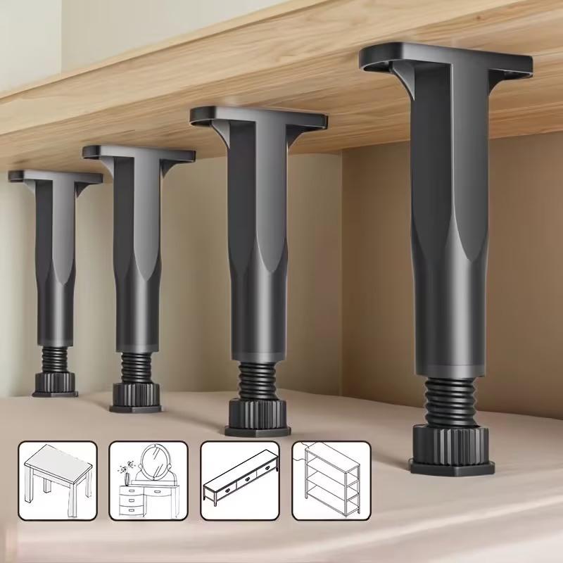 Heavy-Duty Adjustable Height Bed Frame Support Legs Furniture Support Columns Universal For Bed, Sofa, Cabinet, Dresser, Table
