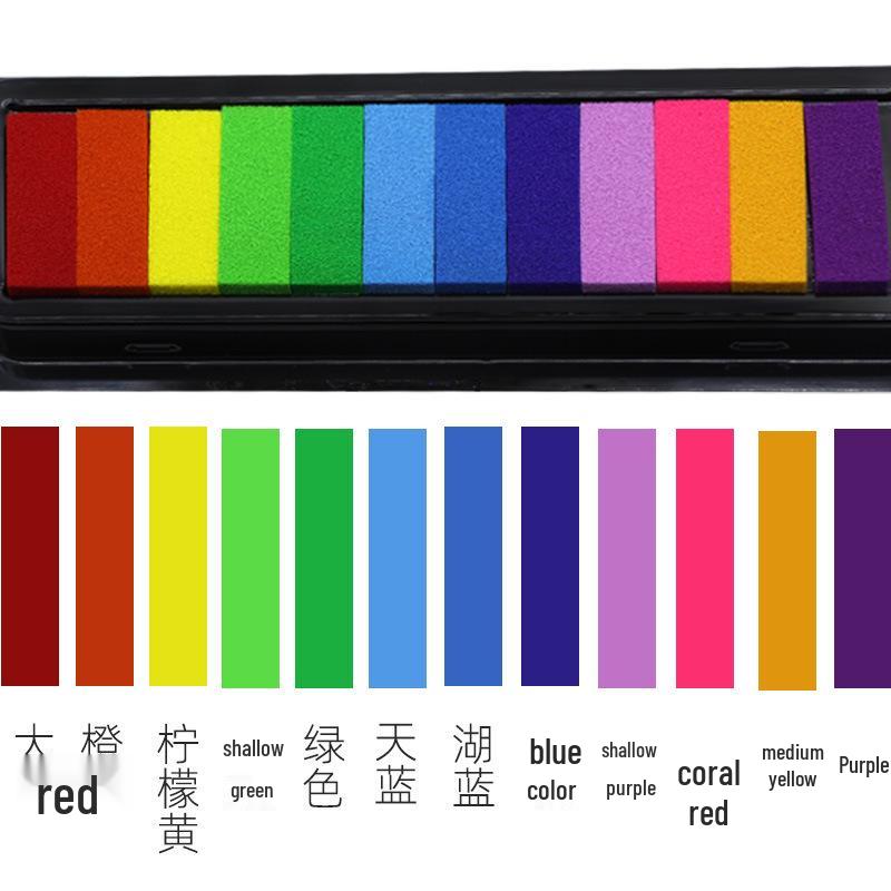12-Color Fingerprint Doodle Ink Pad for DIY Handcrafts and Stamps