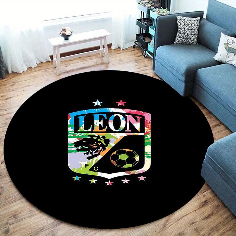 Club Leon Round Area Rug,Carpet Rug for Living Room Bedroom Sofa Playroom Decor,Non-slip Floor Mat