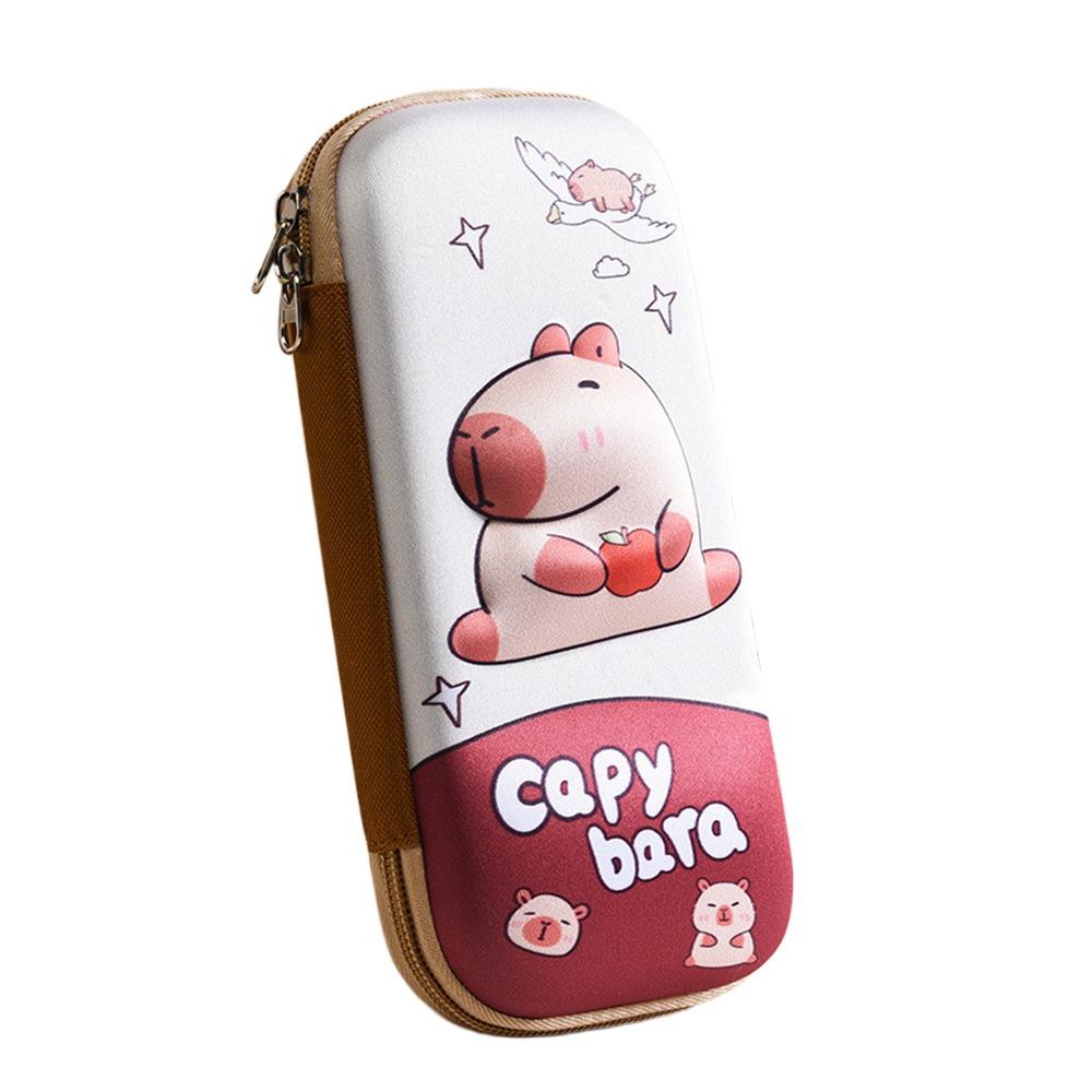Multi-functional 3D Capybara Pencil Case Large Capacity Portable Pen Box Pen Bag Back To School