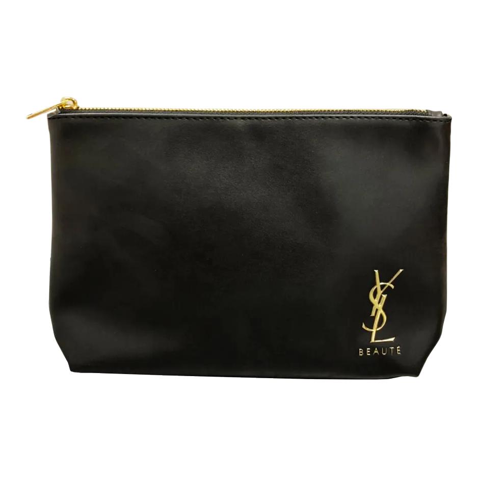 SAINT LAURENT Минималистичные Однотонные Классические Черные Косметички Black