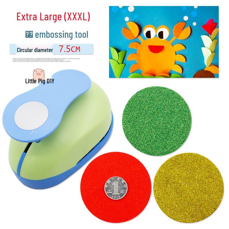 10mm Round Manual Embosser & 12mm Hole Puncher for Irregular Shapes (25mm Circle)