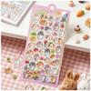 Kawaii Animation Friend Bear Rabbit Drop 3D Ease Stickers Scrapbook Decoration Stationery Diy Journaling Sticker School Supplies