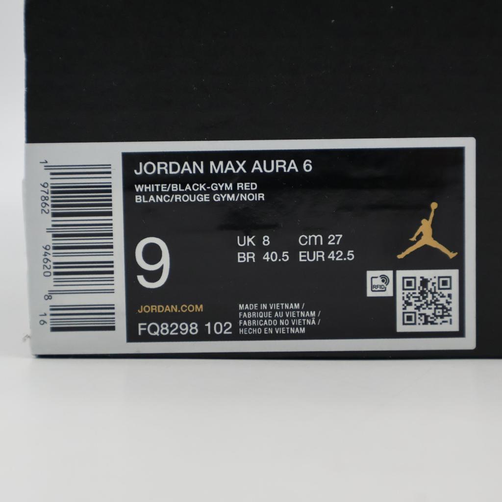 FQ8298-102 Nike Jordan Max Aura 6 White Gym Red Black (Men's)