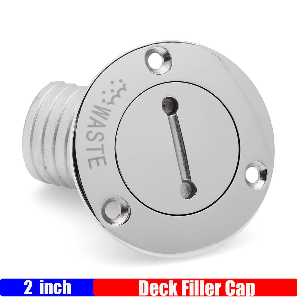ZMFJH 45Degree 316 Stainless Steel Deck Filler Key Cap GAS DIESEL FUEL WASTE WATER 1.5" 2" Deck Filler Cap for Marine Boat Yacht