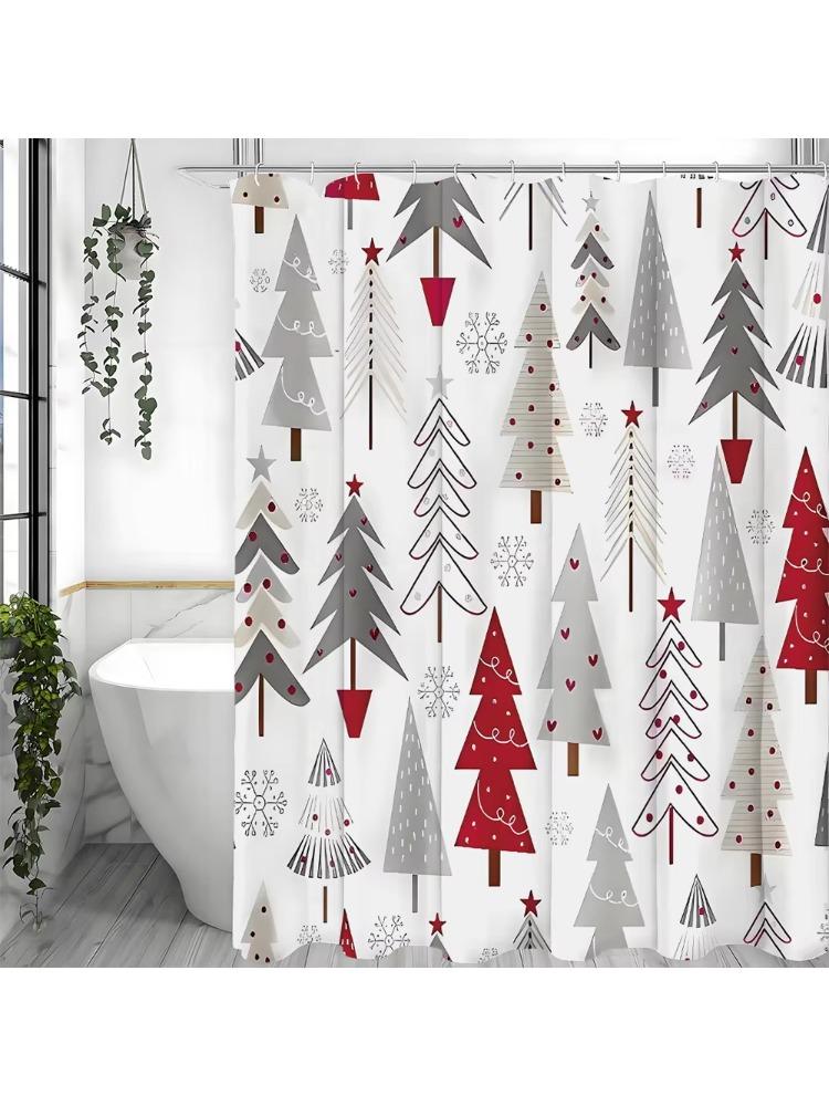 

Мультяшная шторка для душа с изображением дерева, Декоративная шторка для душа для ванной, Водонепроницаемая шторка для душа с крючками W90xH180cm