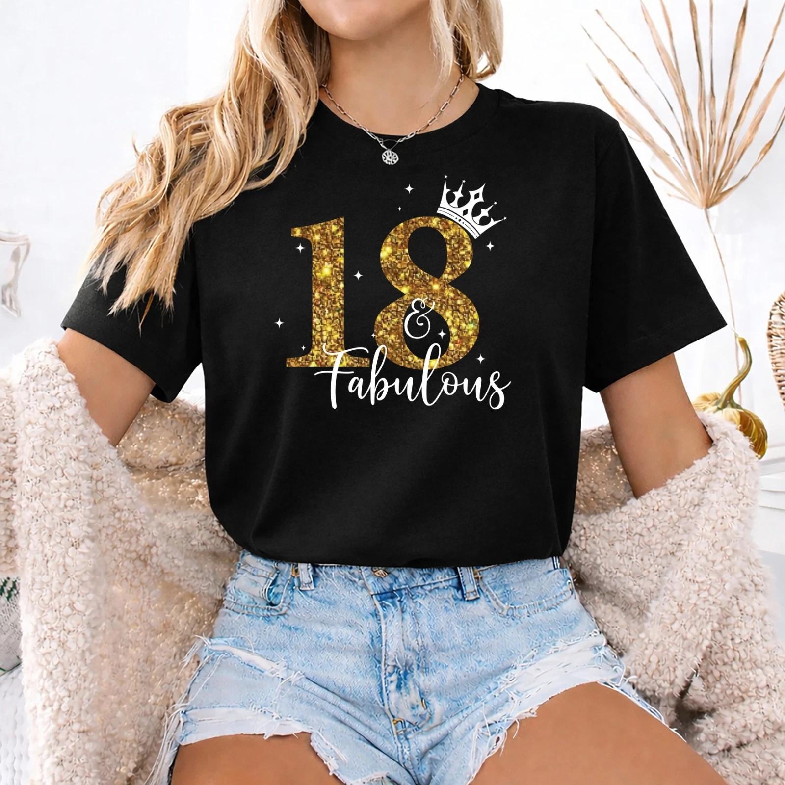 Personalised Custom T-shirt for Girl, 18th Birthday shirt, Fabulous Birthday XL