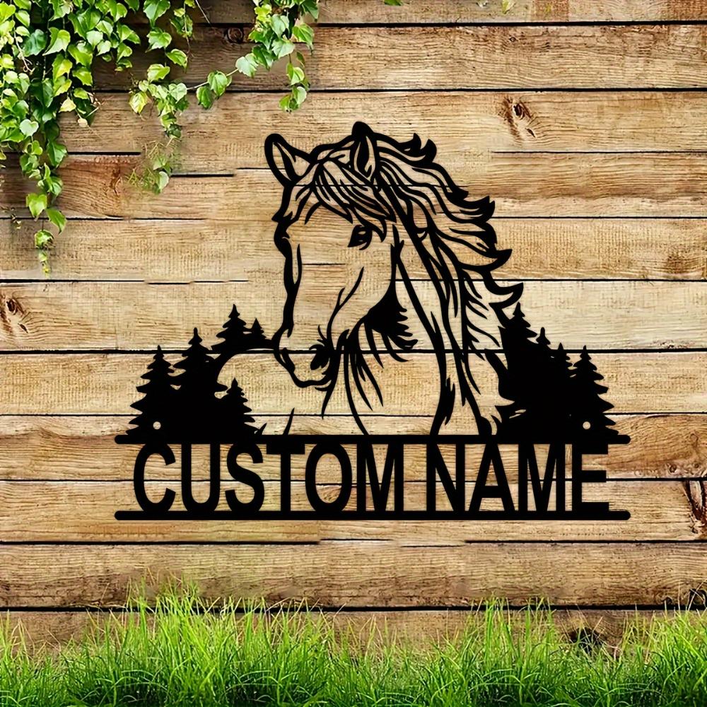 Metal Wall Art Custom Name Sign Personalized Home Decor Vintage Farmhouse Plaque