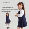 Keying Girls' Spring Academy Style Dress Set