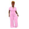 Plus Size Women's Fashion Casual Button Jumpsuit - European and American Style