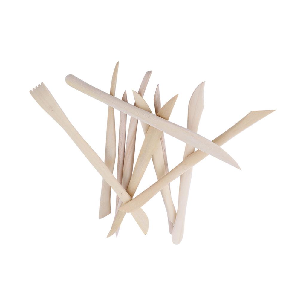 10 pcs DIY Wood Wooden Clay Modeling Tools Set Polymer Clay Sculpting Tools